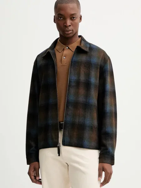 Calvin Klein dzseki gyapjúkeverékből barna kék