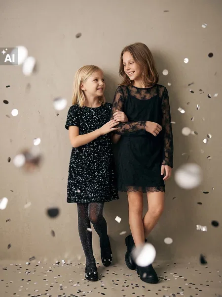Sinsay Flitrové mini šaty černá