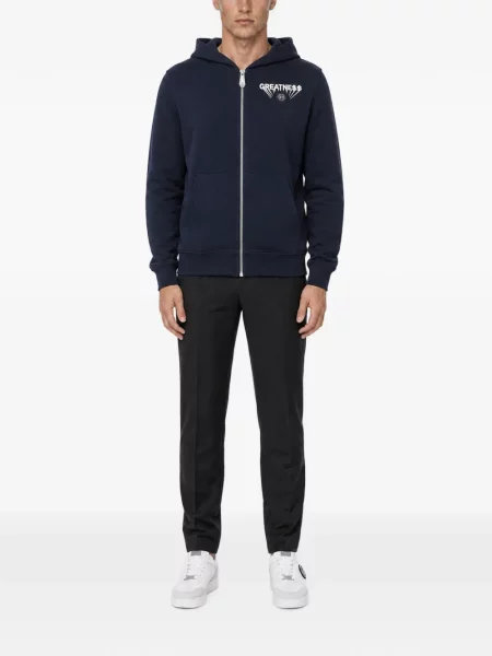 Fleece hoodie Philipp Plein μπλε