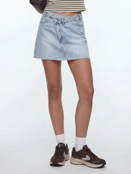 Studioselect Fustă Franja denim albastru