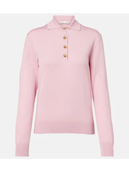 Tricou polo Blazé Milano de mătase roz