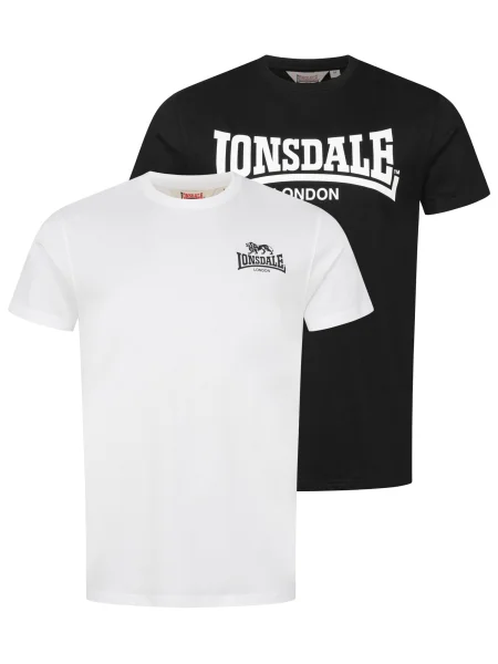 LONSDALE Tricou Yarnbrook negru alb