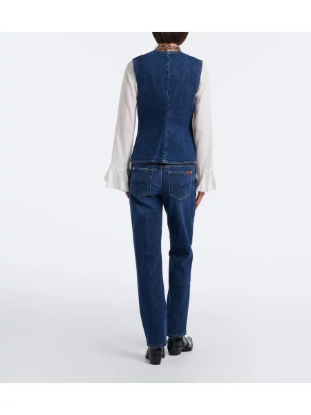 Blugi drepți 7 For All Mankind albastru