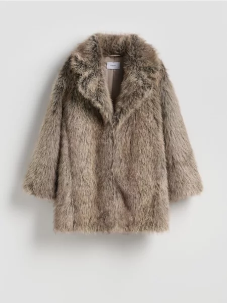 Reserved Sztuczne futro beżowy