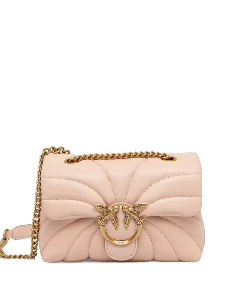 Matlasat geanta crossbody Pinko din piele roz