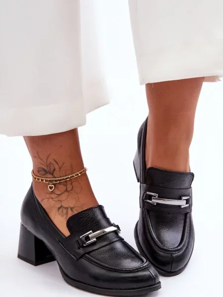 Kožené lodičky Boto černé