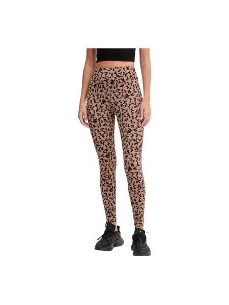 Legginsy z elastycznym pasem Ea7 Emporio Armani brązowe
