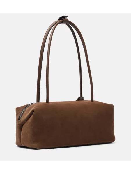 Geantă Max Mara din piele de căprioară maro