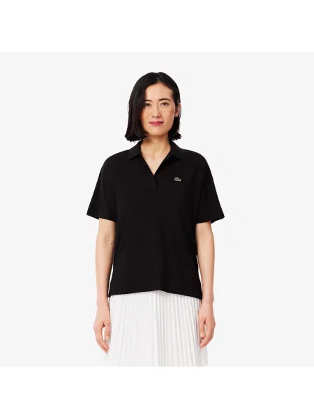 Lacoste Koszulka Polo Z Kołnierzykiem Polo Relaxed Fit czarna