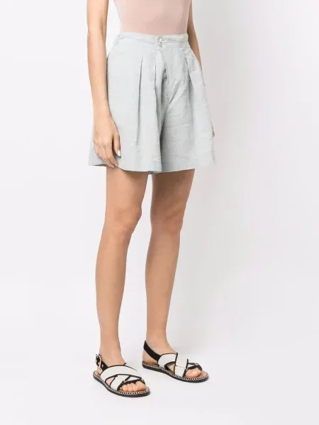 Szorty Forte Forte z wysoką talią tweedowe niebieskie