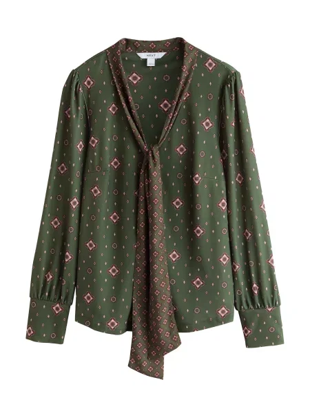 Next Bluză verde închis / roz / burgundy roșu