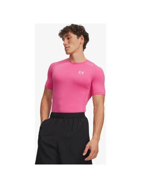 Koszulka kompresyjna z krótkim rękawem damska Under Armour HeatGear S różowa