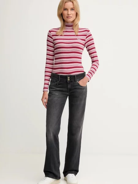 Лонгслів Pepe Jeans гольф рожевий