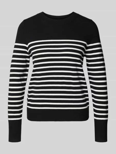 Sweter z mieszanki w paski biały