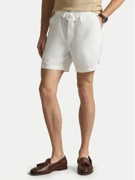 Polo Ralph Lauren Kratke hlače iz tkanine bela