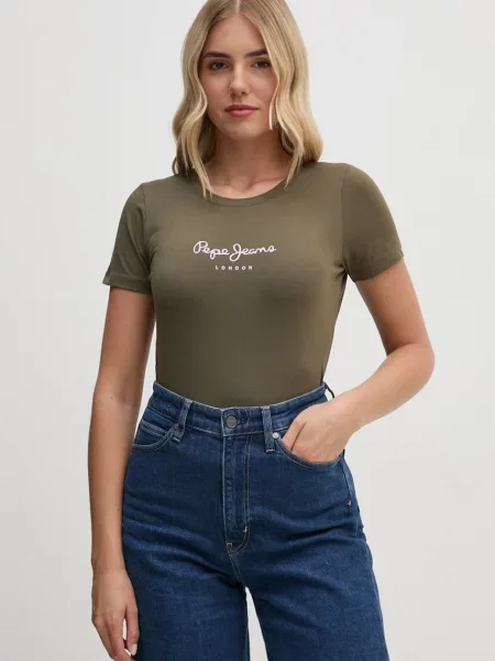 Pepe Jeans Tričko NEW VIRGINIA SS N zelené