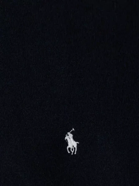 Велурена шапка с козирки Polo Ralph Lauren с автограф черно