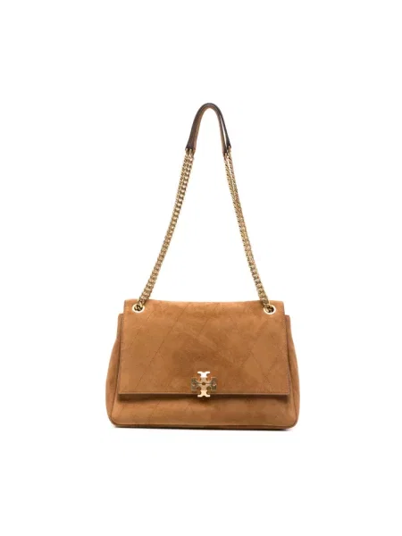 Torebka crossbody Tory Burch zamszowa brązowa