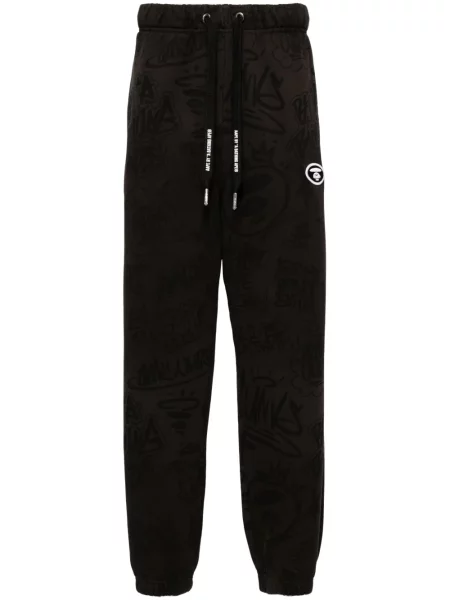 Pantaloni Aape By A Bathing Ape cu imagine negru