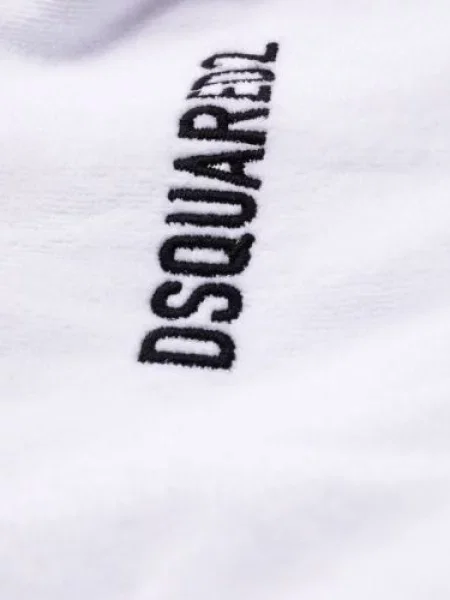 Haftowany szlafrok Dsquared2 biały