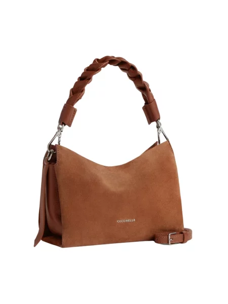 Torebka crossbody Coccinelle zamszowa brązowa