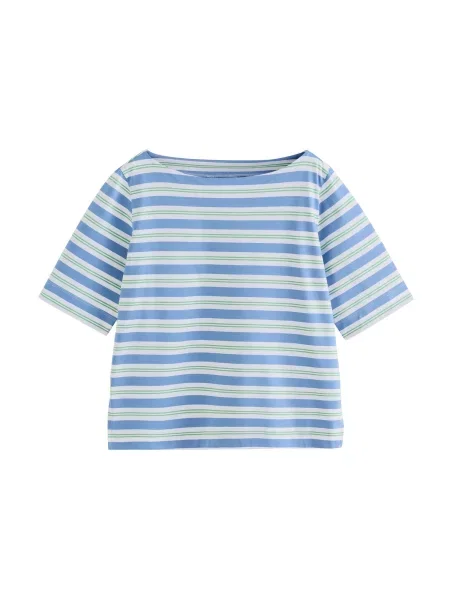 Next Tricou albastru regal / verde deschis alb