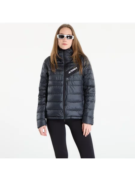 Jachetă adidas Terrex Techrock CLIMAWARM+ Down Hooded Jacket Carbon/ Black XS negru
