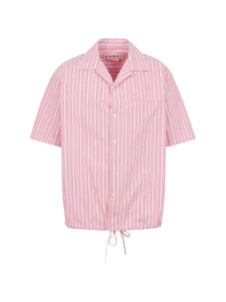 Pruhovaná stahovací šňůrka košile Marni růžová