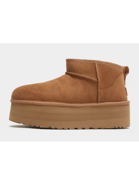 Klasické mini kotníkové boty Ugg na platformě hnědé