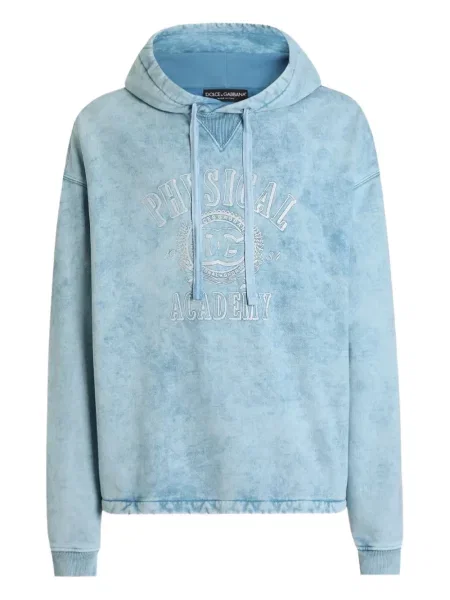 Hanorac cu glugă Dolce & Gabbana cu broderie maro