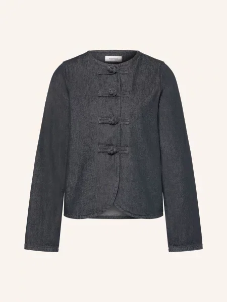 Selected Džínový Blejzr dark grey denim šedé