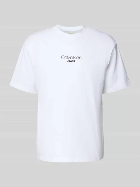 Calvin Klein Jeans t-shirt z nadrukiem biały