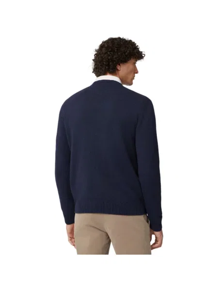 Sweter Harmont & Blaine z okrągłym dekoltem niebieski