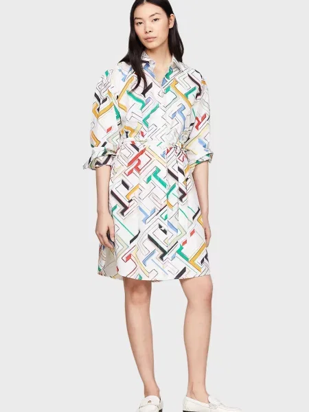 Костюмна сукня-сорочка Tommy Hilfiger з попліну біла