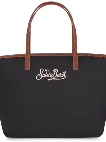 Geantă shopper Mc2 Saint Barth cu autograf negru