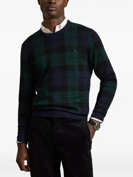 Кариран пуловер Polo Ralph Lauren синьо