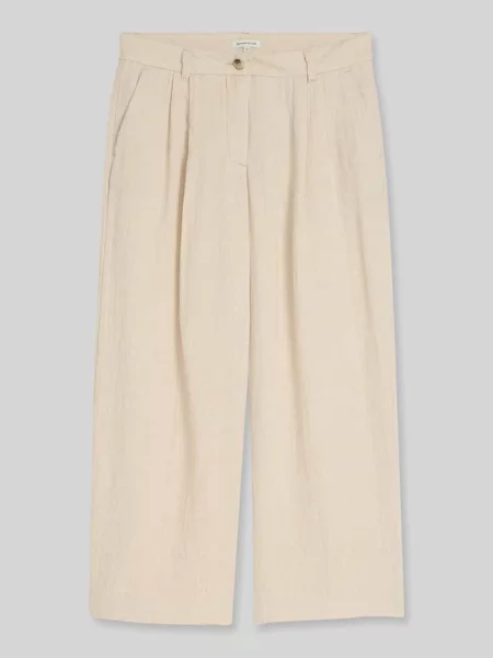 Kuloty o prostych nogawkach z mieszanki bawełny i lnu Tom Tailor