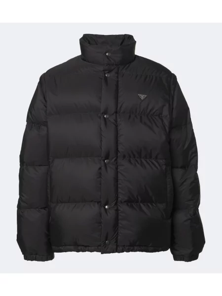 Pūkinė striukė Prada juoda