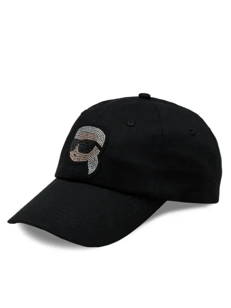 Karl Lagerfeld Čiapka Ikonik Rhinestone zlatá strieborná čierna