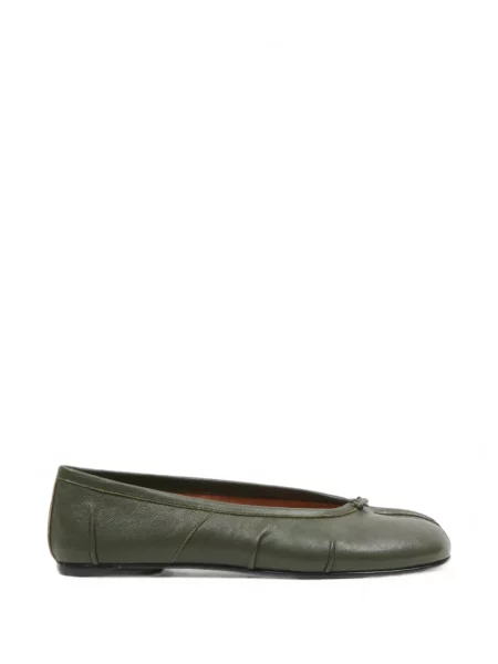 Balerini Maison Margiela din piele verde