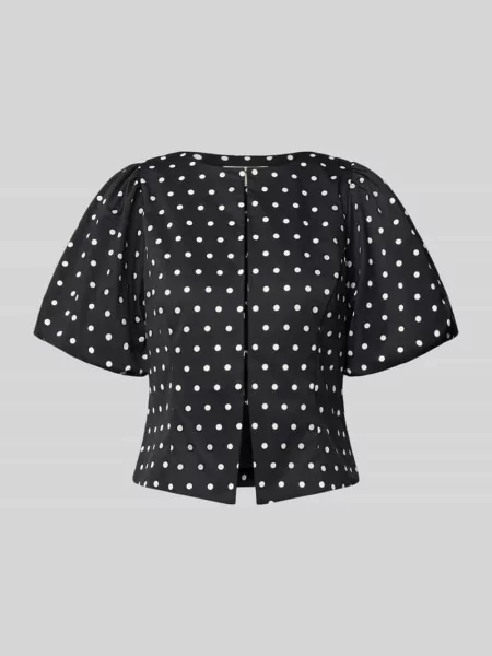 Bluzka o kroju slim fit we wzorze na całej powierzchni model ANELA' Neo Noir czarna