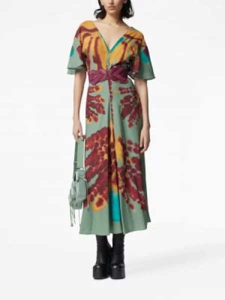Tie-dye kostiumas midi suknelė Altuzarra iki kelių mėlyna