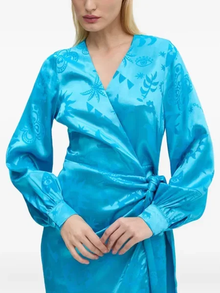 Rochie midi Never Fully Dressed până la genunchi de costum albastru