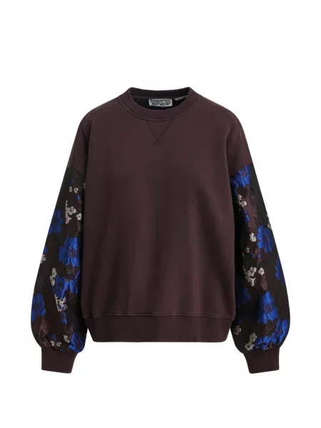 Hanorac Essentiel Antwerp cu model floral din jacard violet
