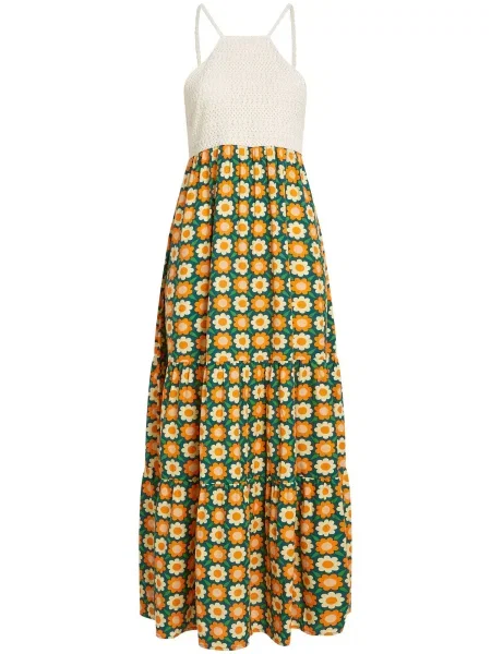 O'NEILL Poletna obleka / zelena / temno zelena / oranžna bež