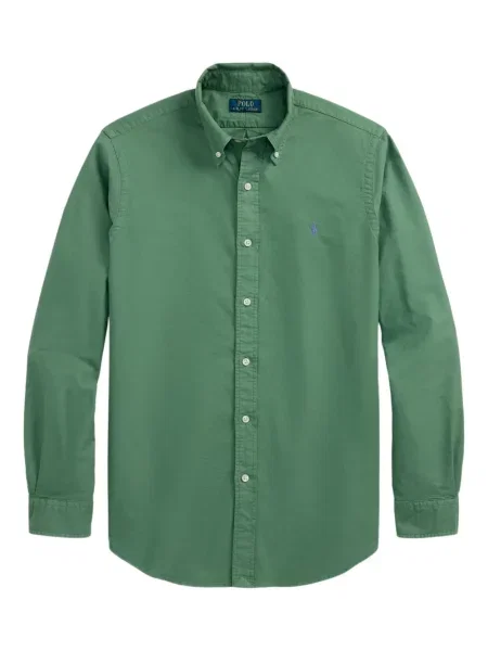 Дълго мрежеста тениска Polo Ralph Lauren с кръгло деколте зелено
