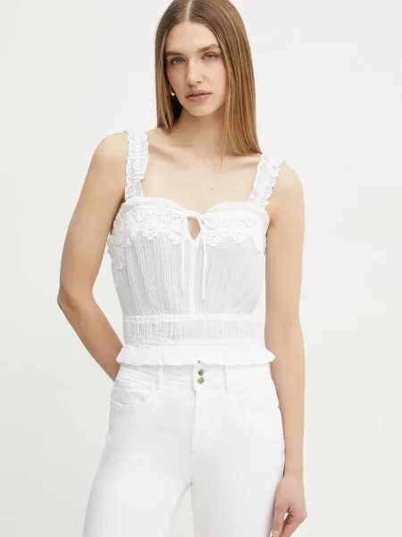 Блуза Guess REYA с апликация бяло