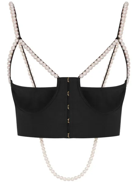 Top Moschino cu perle negru