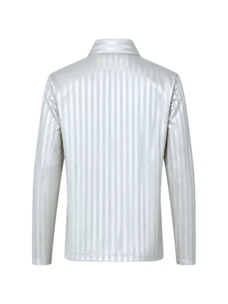 Lung tricou polo Metalwood Studio cu dungi