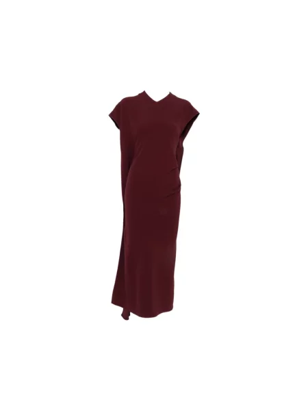 Sukienka midi Victoria Beckham drapowana czerwona